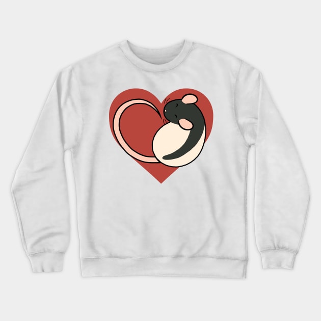 Heart Rat Crewneck Sweatshirt by Ratfrens